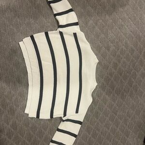 Striped Women's Sweater - Black and White
